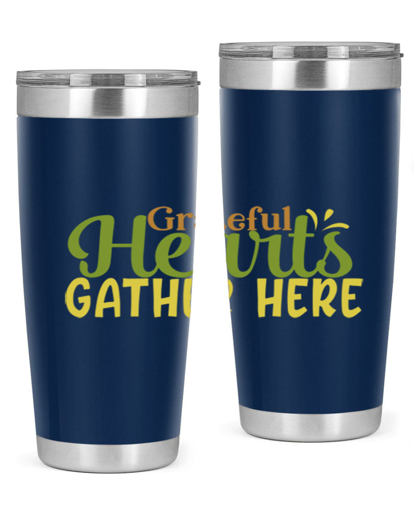 grateful hearts gather here 59#- thanksgiving- Tumbler