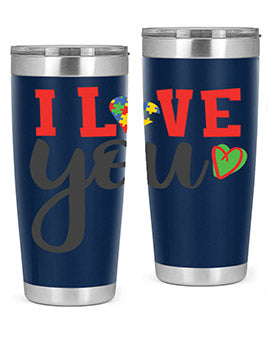 i love you Style 23#- autism- Tumbler