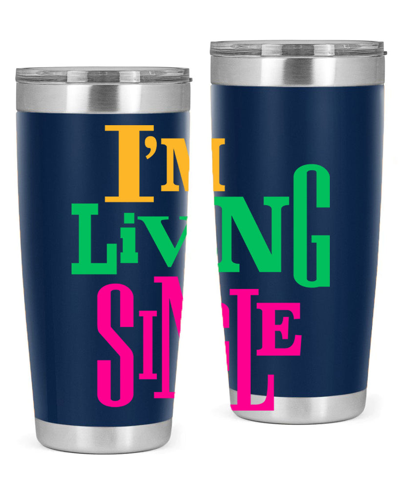 im living single 108#- black words phrases- Cotton Tank