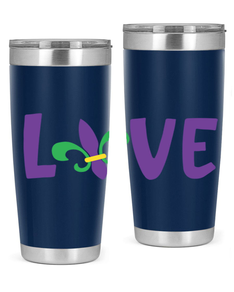 love 80#- mardi gras- Tumbler