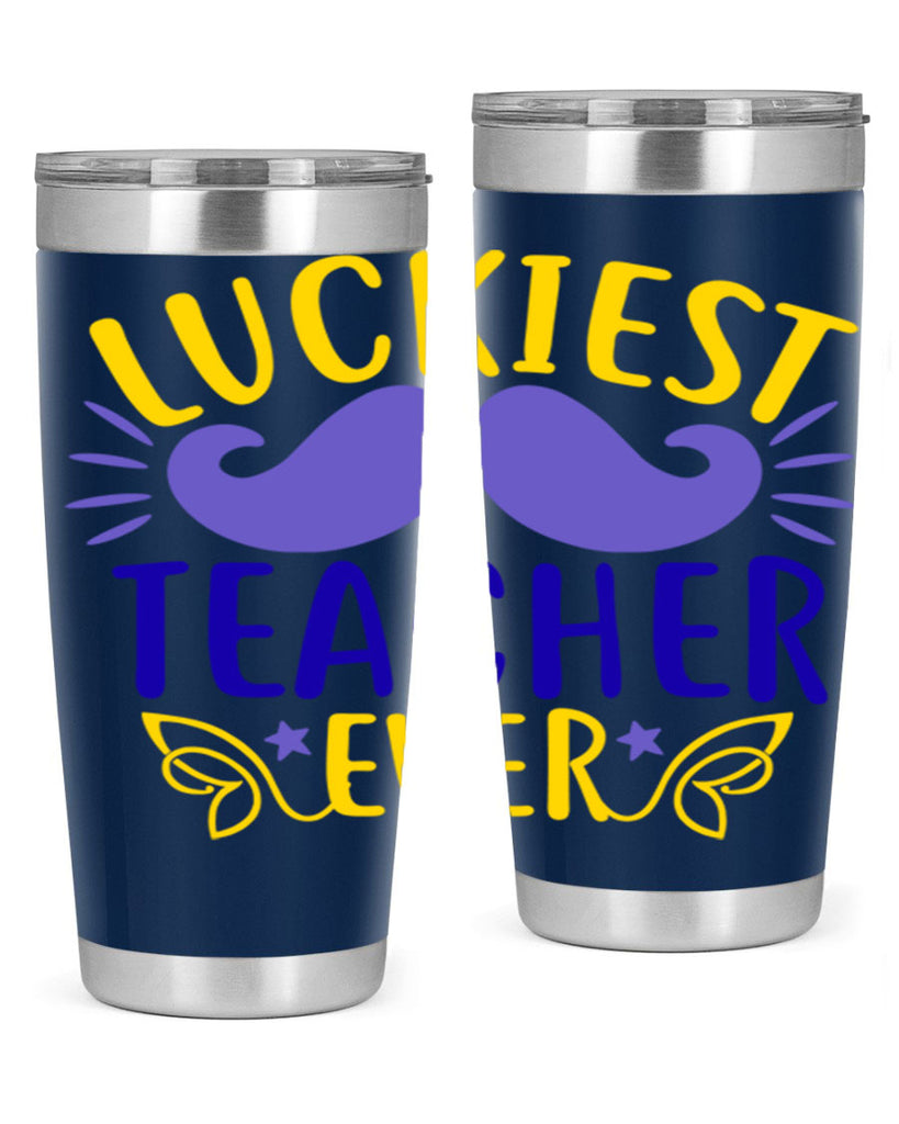 luckiest teacher ever 12#- mardi gras- Tumbler
