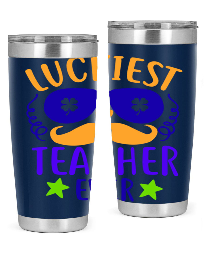 luckiest teacher ever 14#- mardi gras- Tumbler