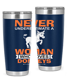 never underestimate a woman who loves donkeys Style 1#- donkey- Tumbler