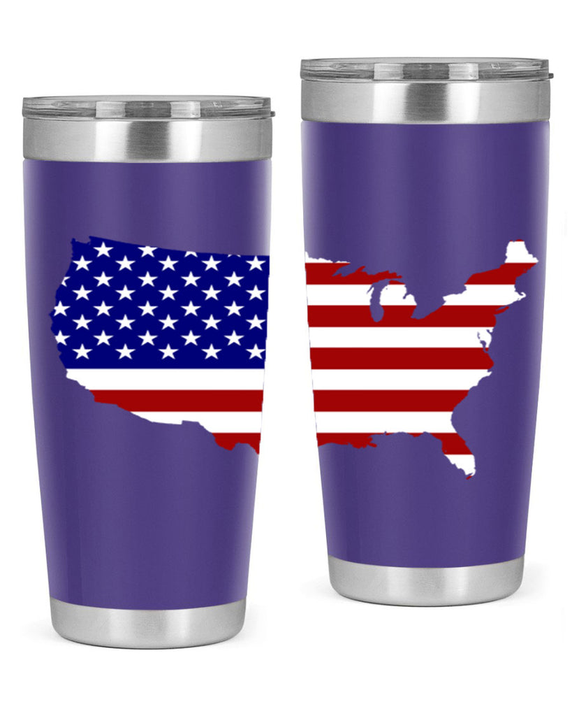 Flag With Map Style 50#- Fourt Of July- Tumbler