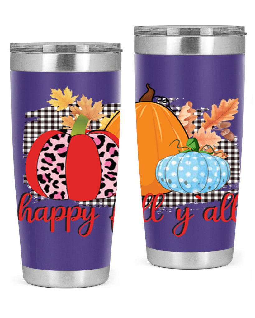 Happy Fall Yall Leopard 229#- fall- Tumbler