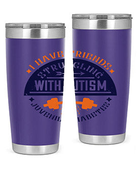 I have friends struggling with autism juvenile diabetes Style 32#- diabetes- Tumbler