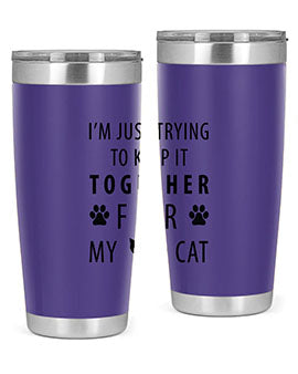 I’m Just Trying Style 61#- cat- Tumbler