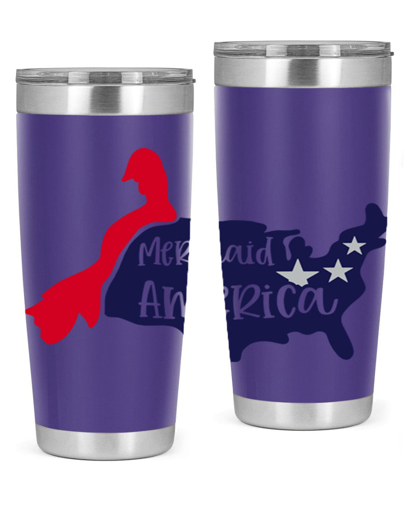 Mermaid In America Style 167#- Fourt Of July- Tumbler