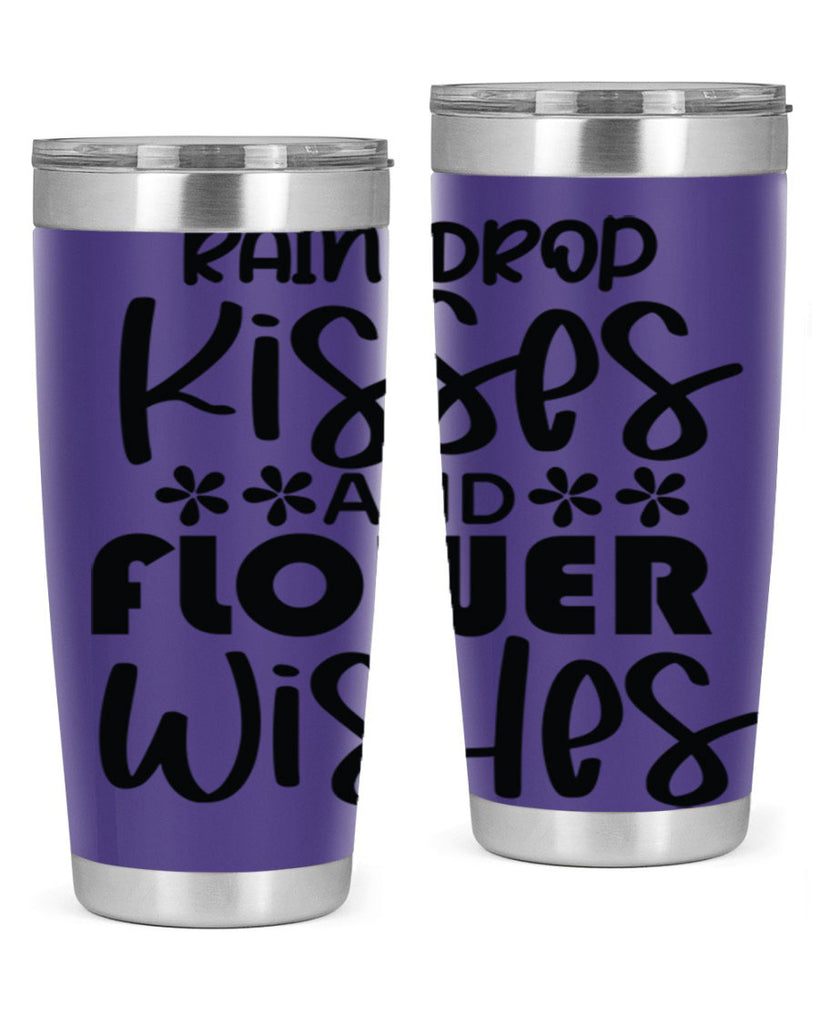 Rain drop kisses and flower 398#- spring- Tumbler