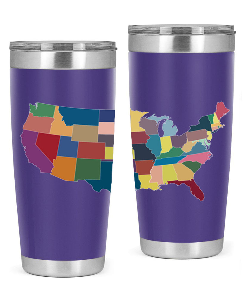 Separate Color Map Style 73#- Fourt Of July- Tumbler