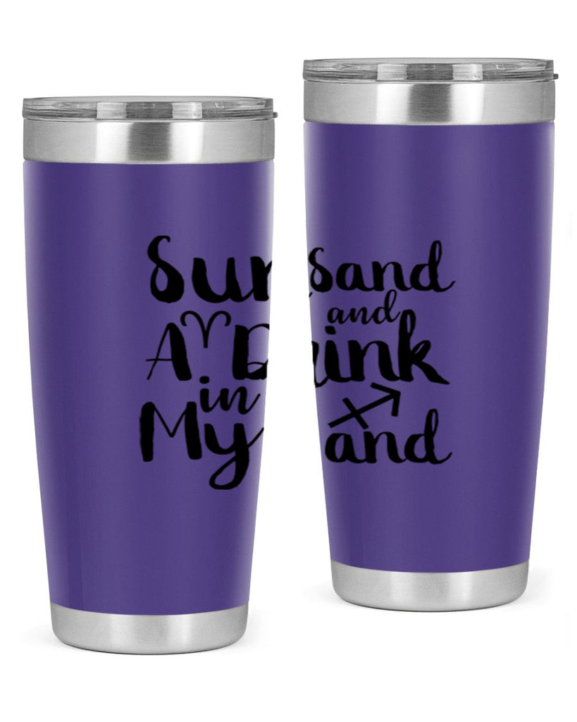 Sun Sand And A Drink In My Hand 480#- zodiac- Tumbler