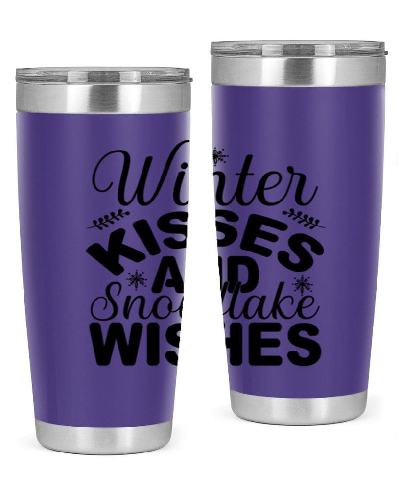 Winter Kisses and Snowflake Wishes 514#- winter- Tumbler