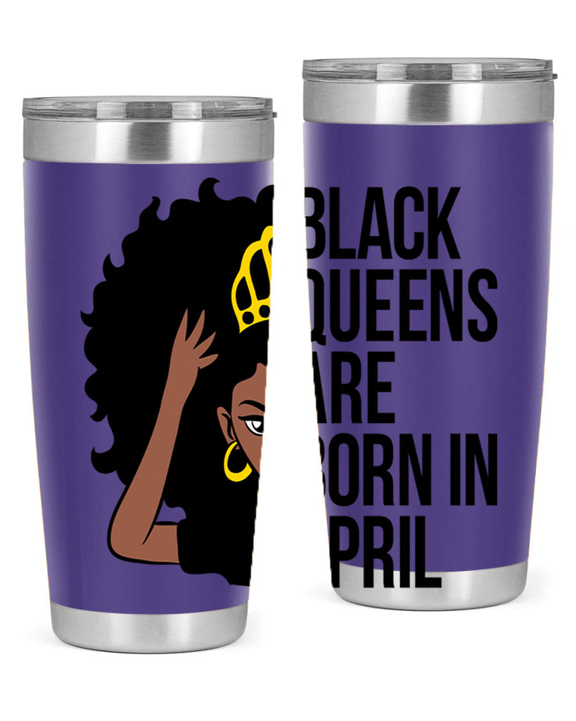 black queens are born in april 218#- black words phrases- Cotton Tank