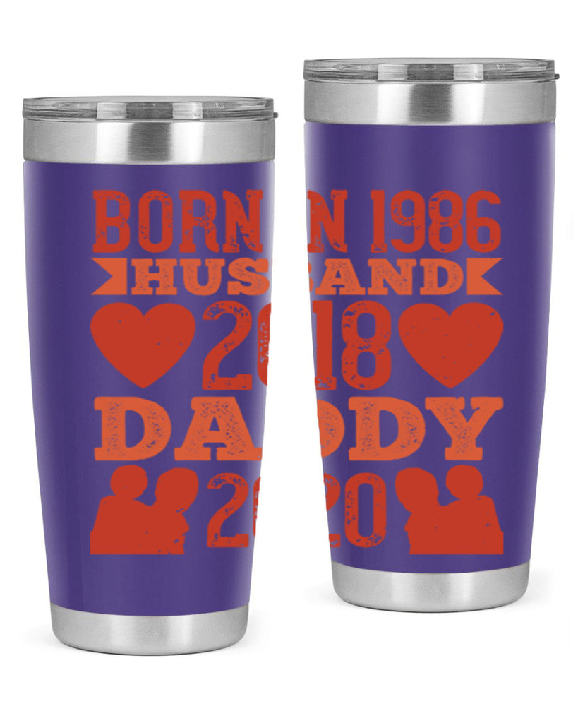 born in husband daddy 123#- fathers day- Tumbler