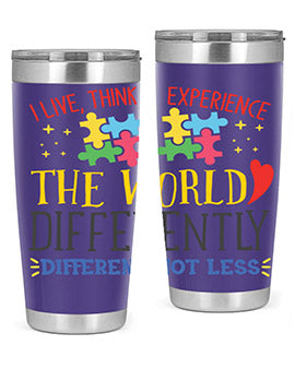 i live think experience the world differently different not less Style 20#- autism- Tumbler