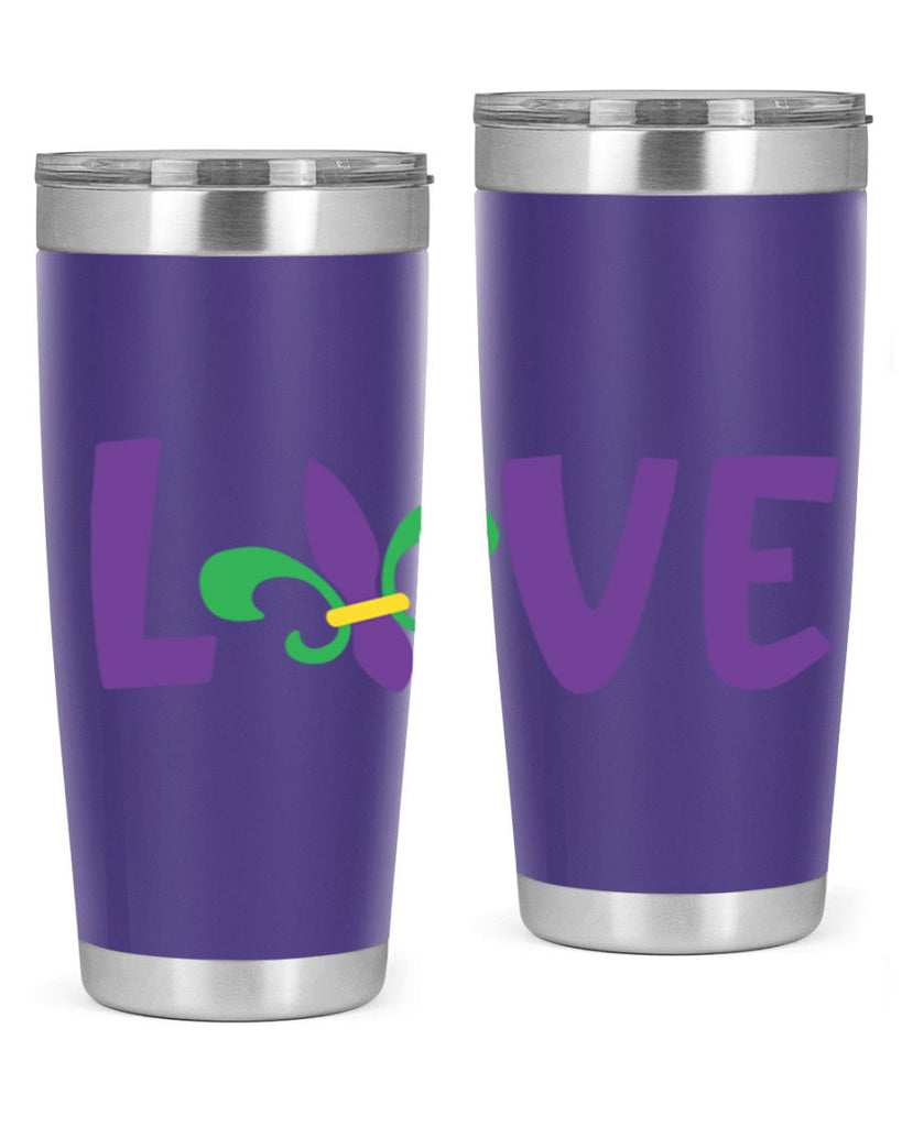love 80#- mardi gras- Tumbler