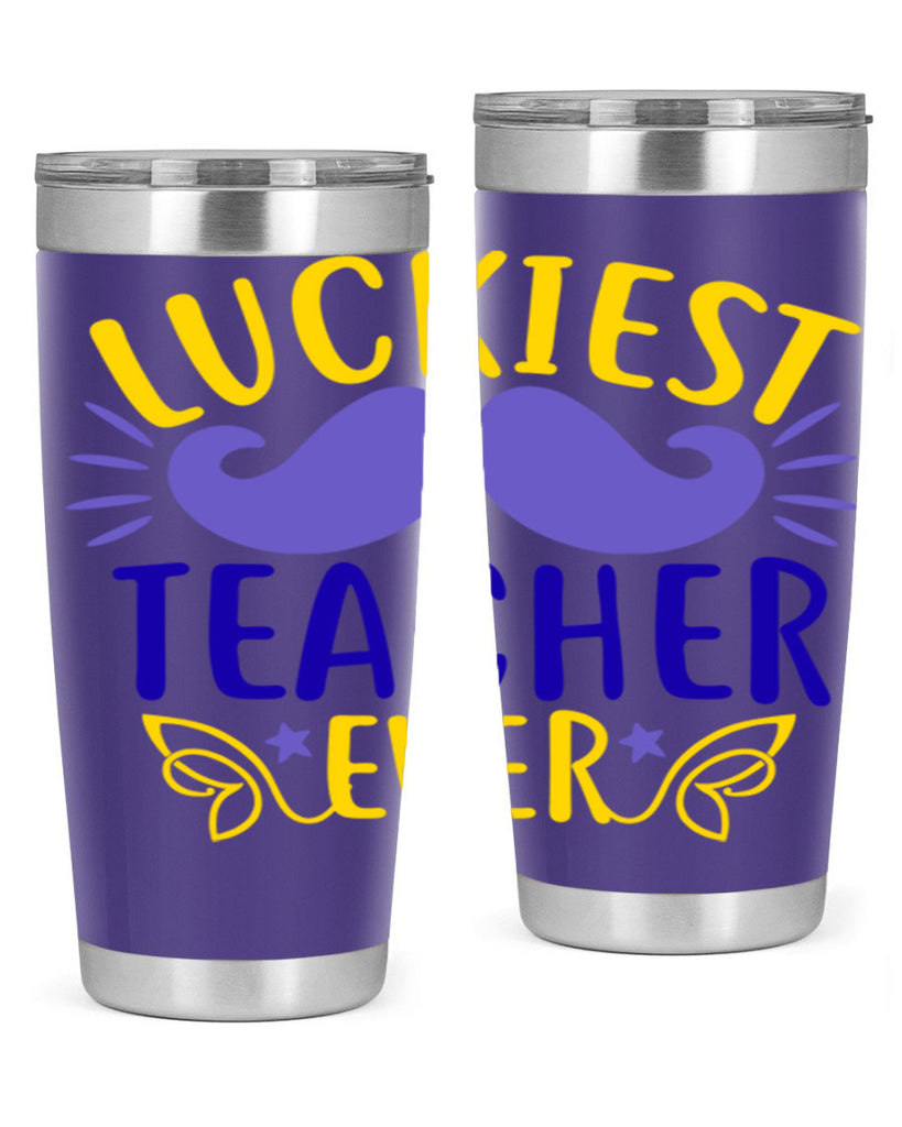 luckiest teacher ever 12#- mardi gras- Tumbler