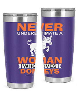 never underestimate a woman who loves donkeys Style 1#- donkey- Tumbler