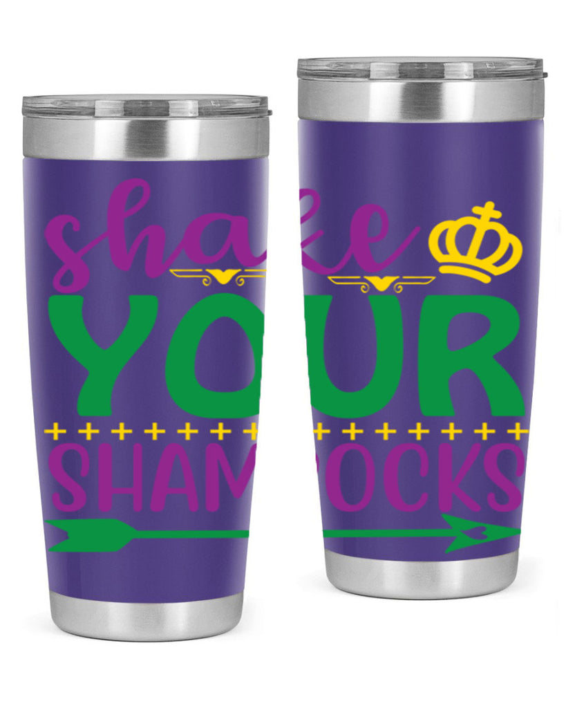 shake your shamrocks 2#- mardi gras- Tumbler
