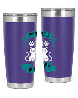 the world is my cats playground Style 119#- cat- Tumbler