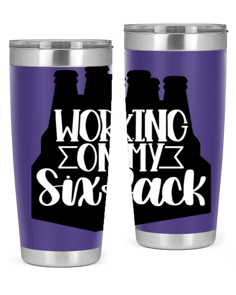 working on my six pack 13#- beer- Tumbler
