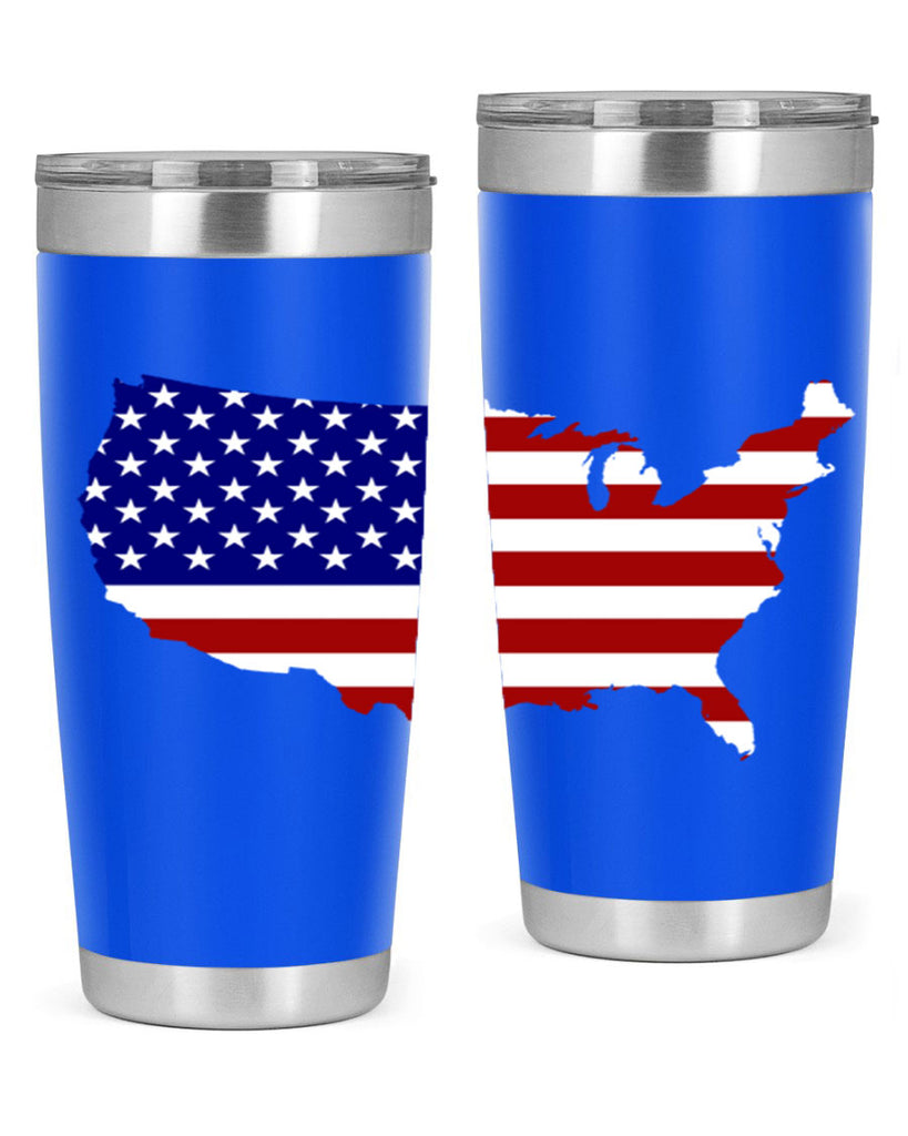 Flag With Map Style 50#- Fourt Of July- Tumbler