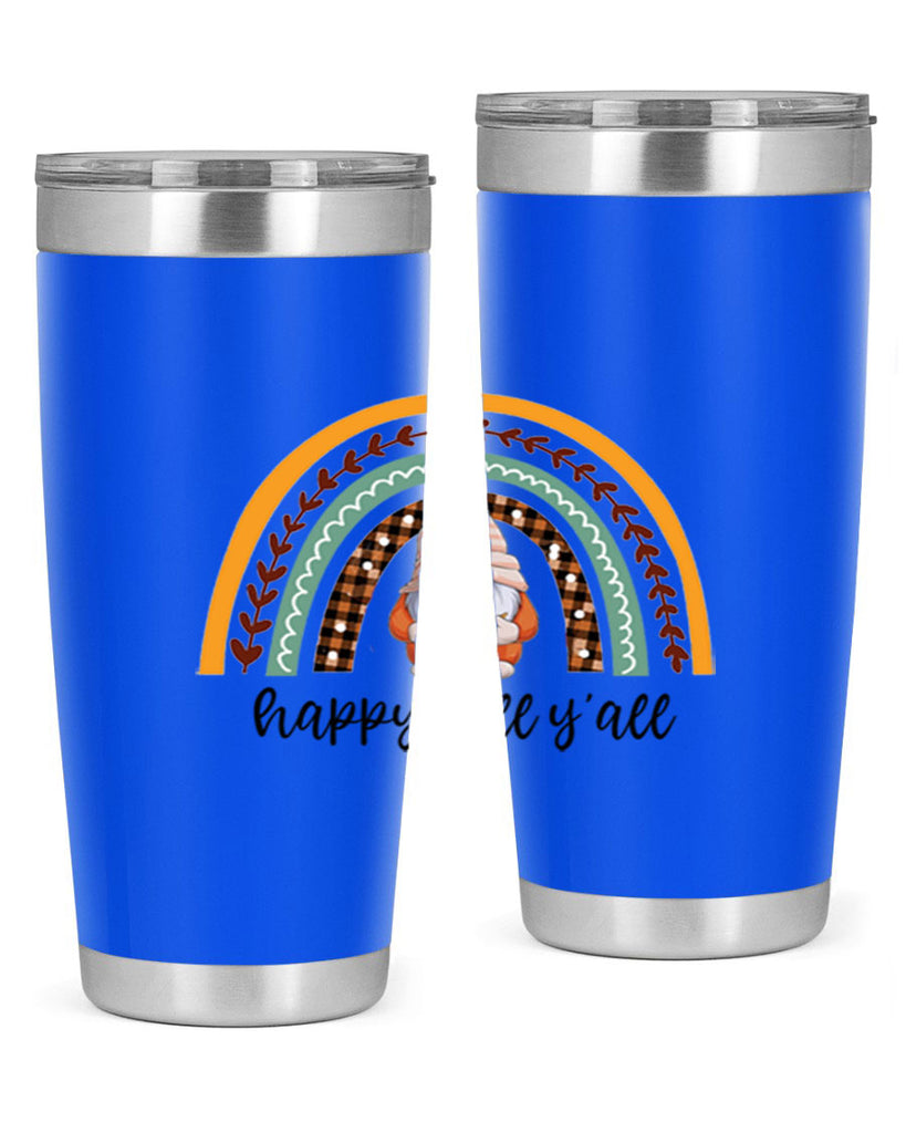 HappyFallYallGnomeRainbow 255#- fall- Tumbler