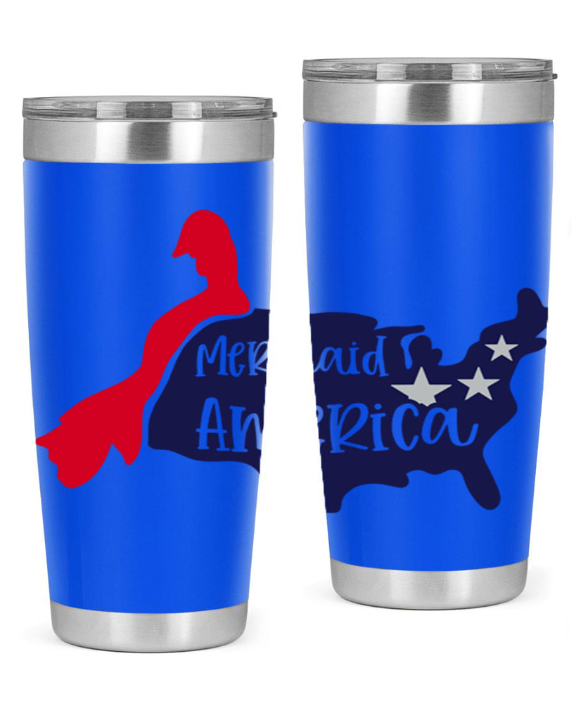 Mermaid In America Style 167#- Fourt Of July- Tumbler