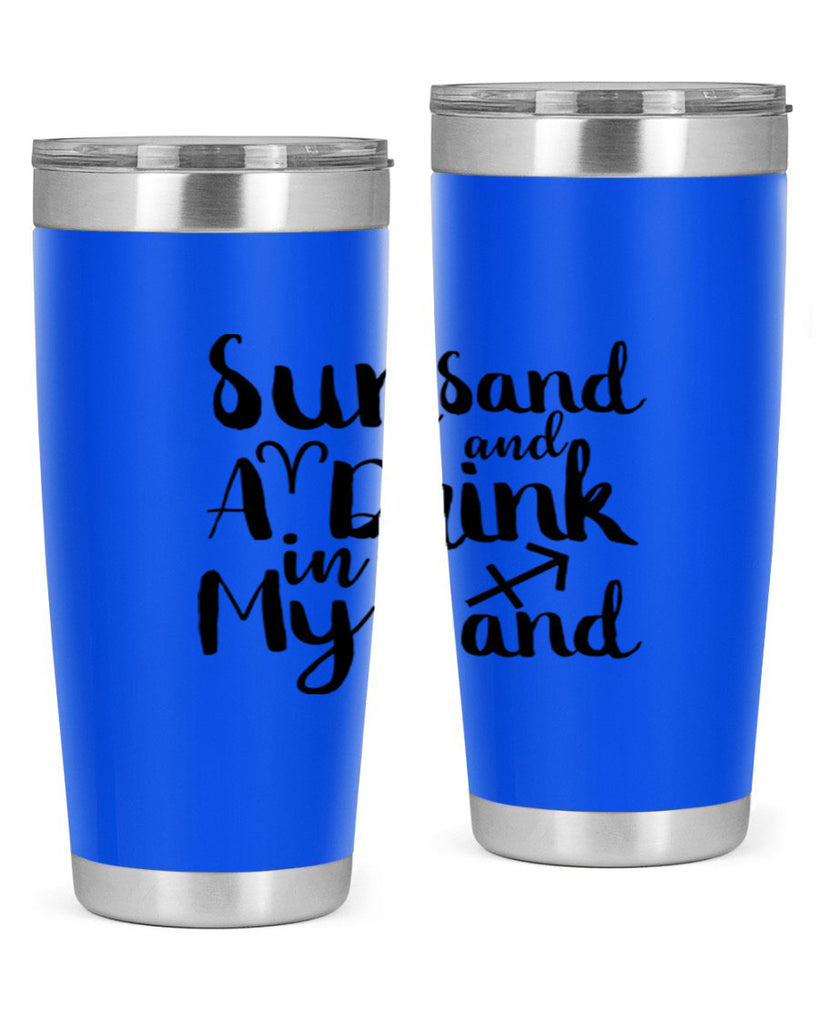 Sun Sand And A Drink In My Hand 480#- zodiac- Tumbler