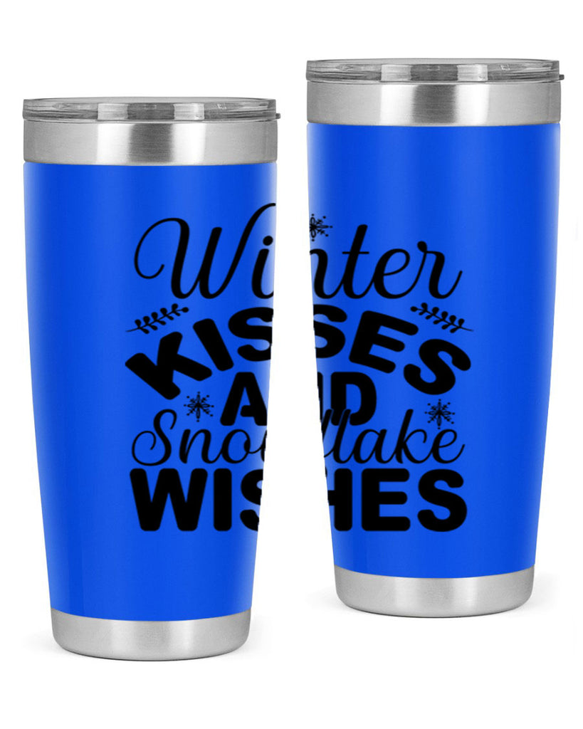 Winter Kisses and Snowflake Wishes 514#- winter- Tumbler