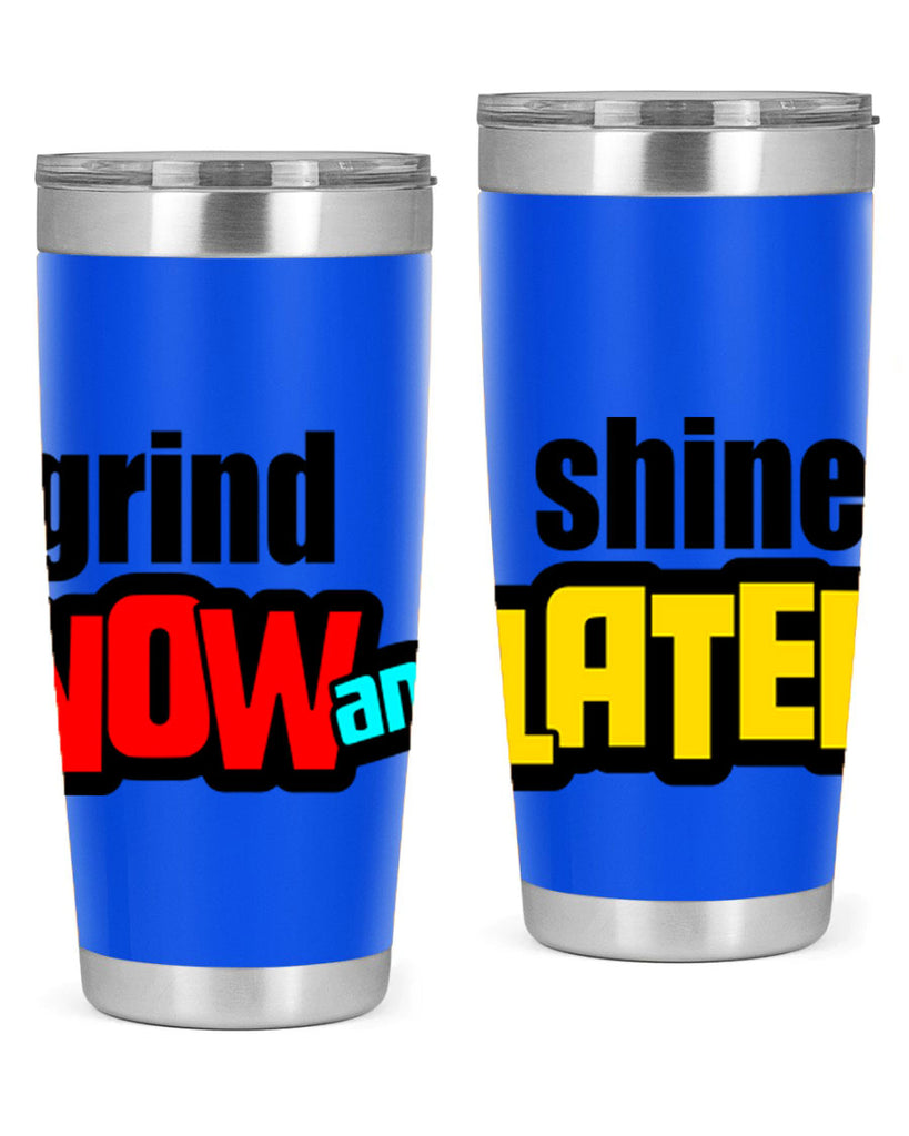 grind now and shine later 142#- black words phrases- Cotton Tank