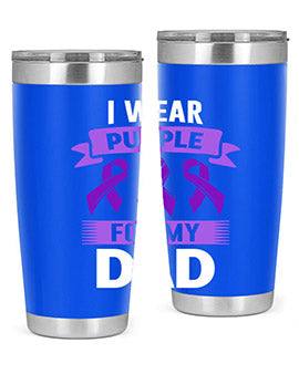 i wear purple for dad 169#- alzheimers- Tumbler