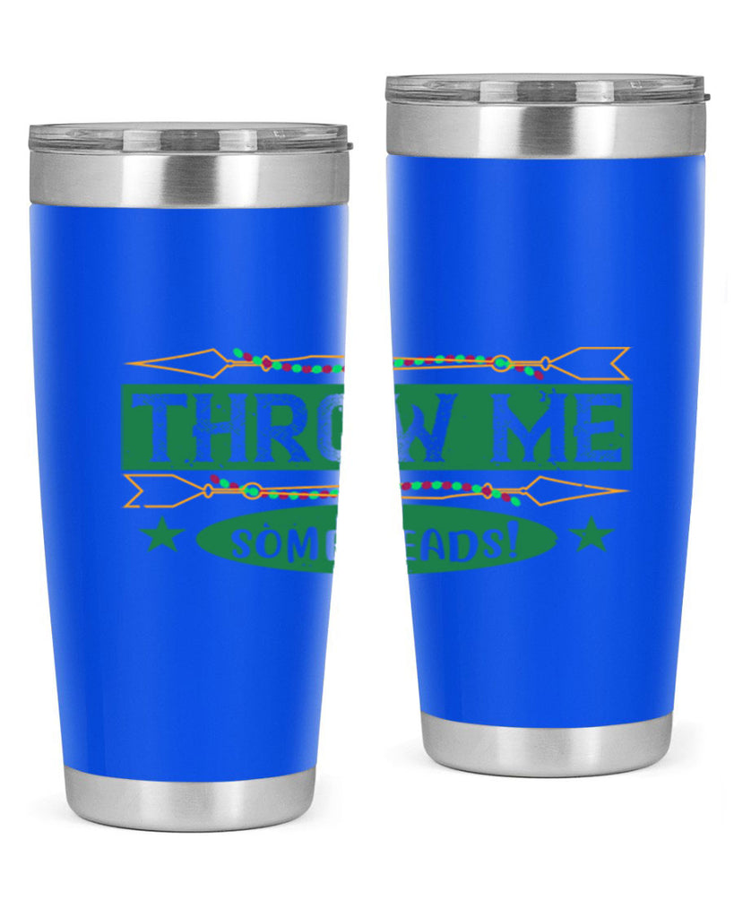 throw me some beads 34#- mardi gras- Tumbler