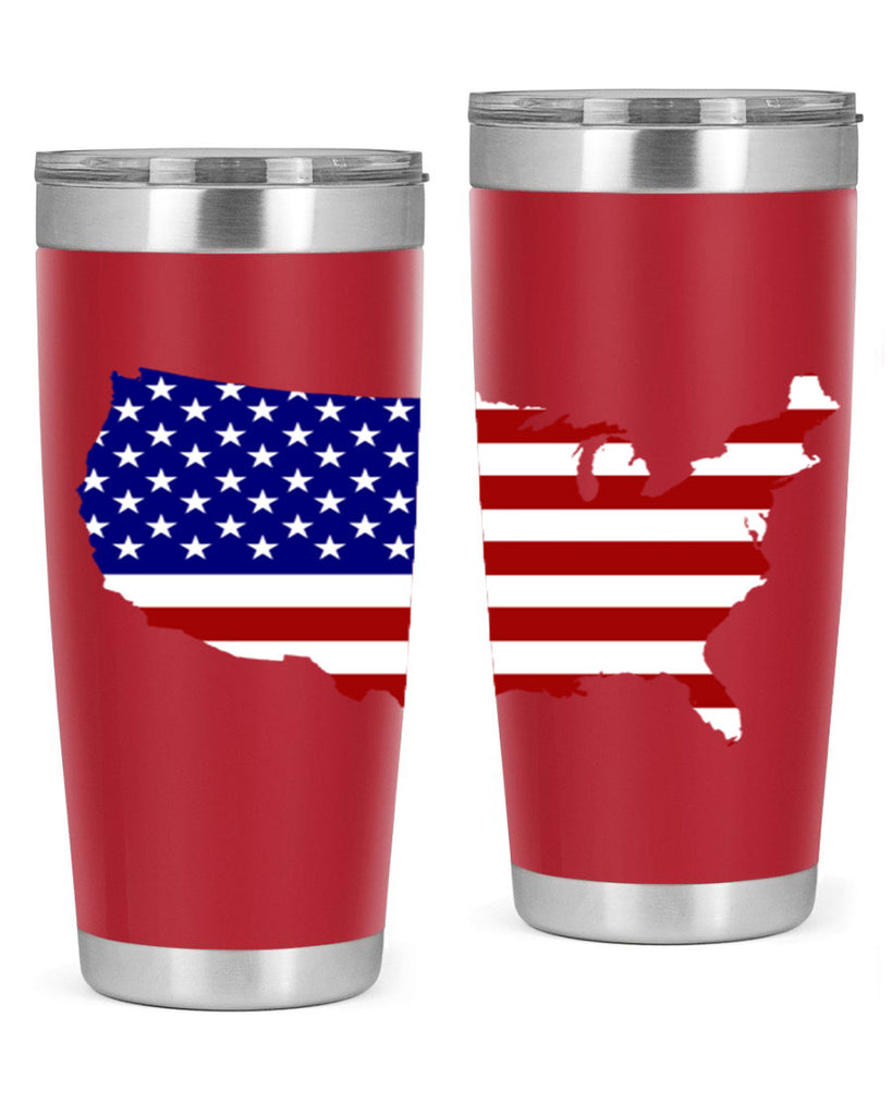 Flag With Map Style 50#- Fourt Of July- Tumbler