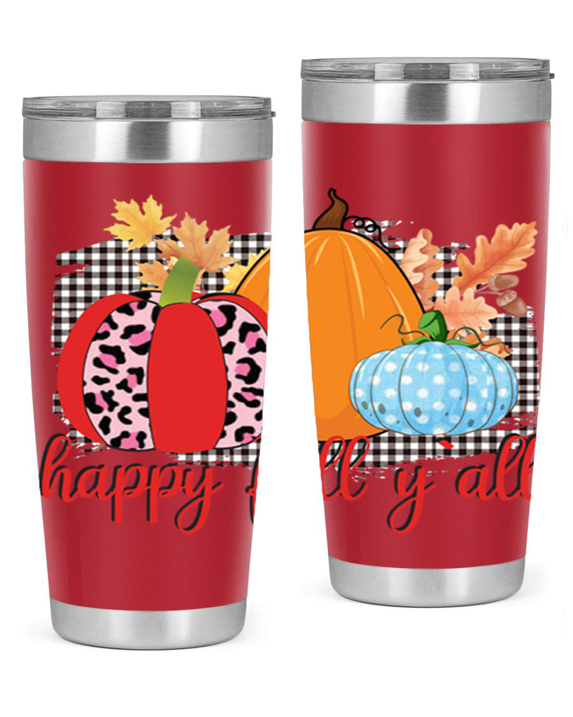 Happy Fall Yall Leopard 229#- fall- Tumbler