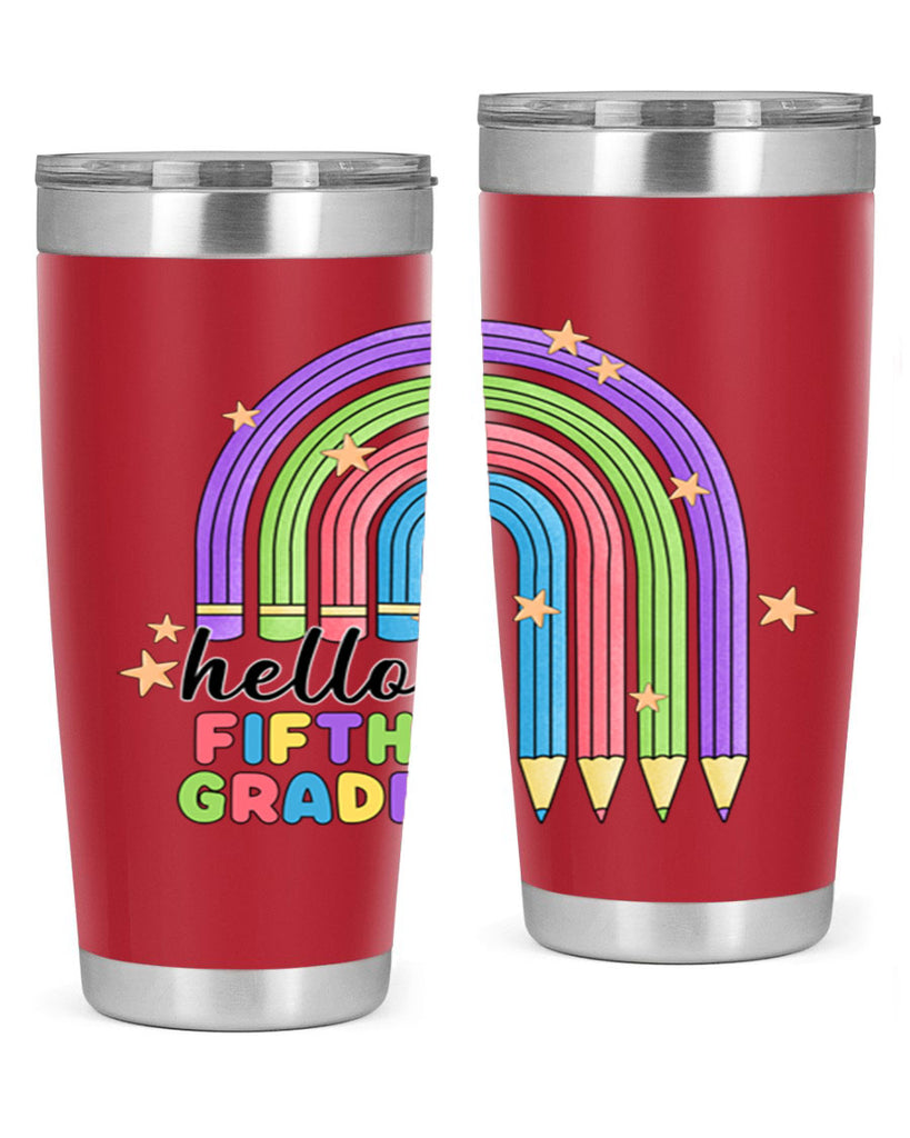 Hello 5th Grade Pencil Rainbow 13#- 5th grade- Tumbler