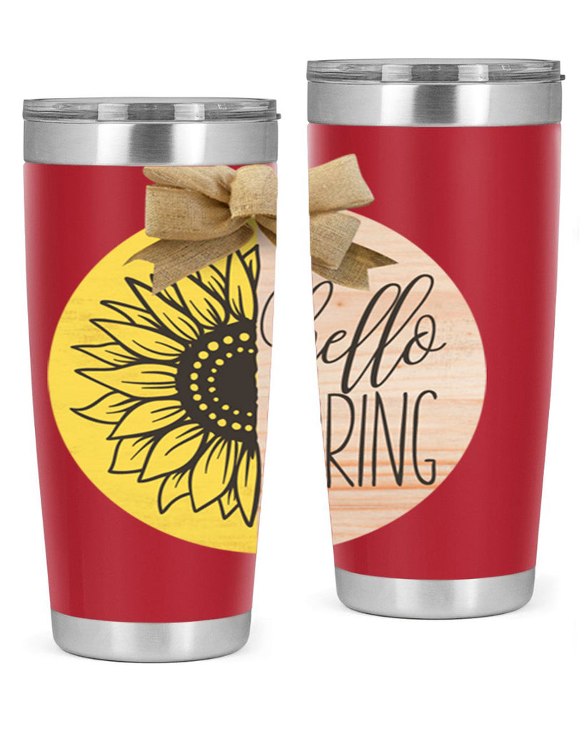 Hello spring half sunflower Mockup198#- spring- Tumbler