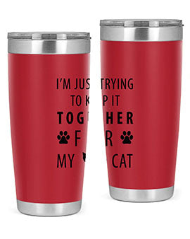 I’m Just Trying Style 61#- cat- Tumbler