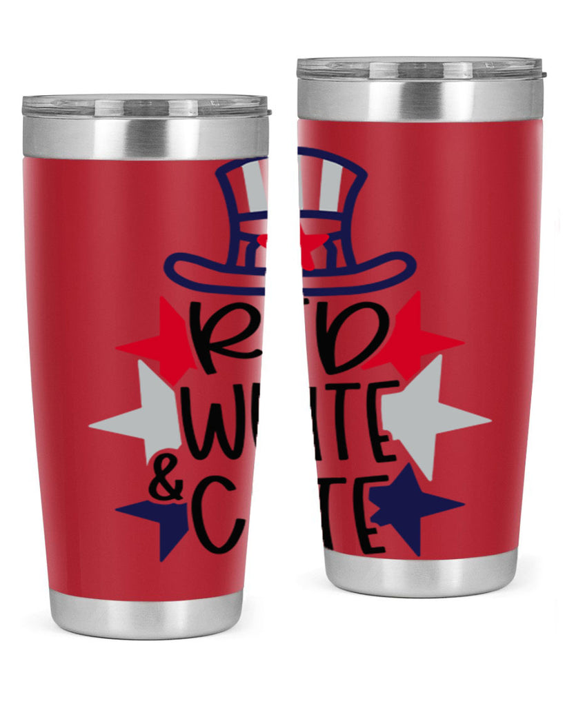 Red White Cute Style 169#- Fourt Of July- Tumbler