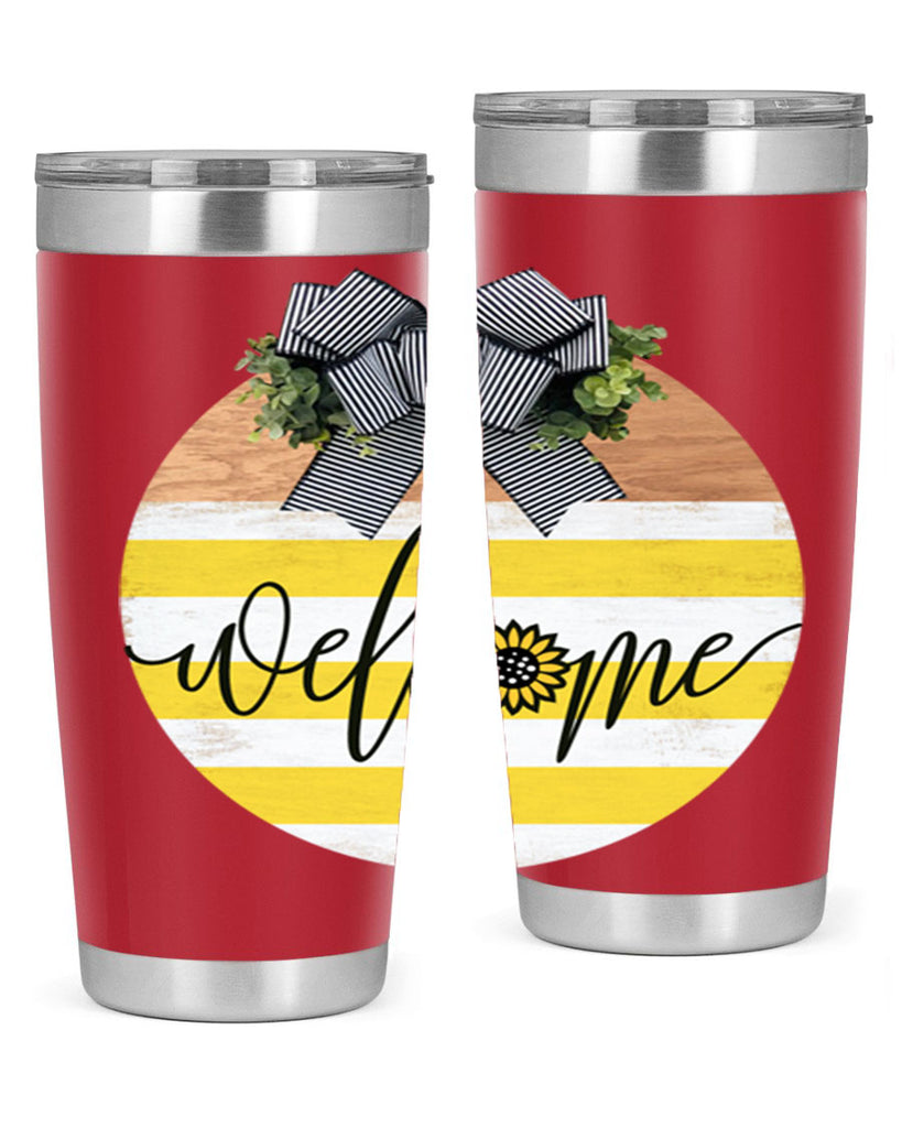 Welcome with sunflower Mockup591#- spring- Tumbler