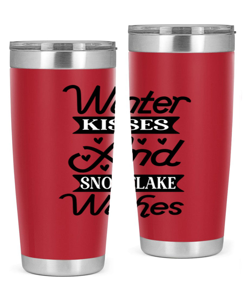 Winter Kisses And Snowflake Wishes 515#- winter- Tumbler