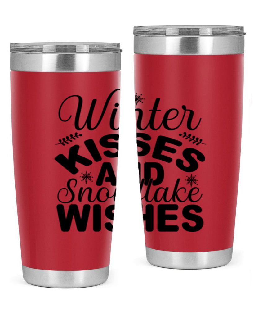 Winter Kisses and Snowflake Wishes 514#- winter- Tumbler