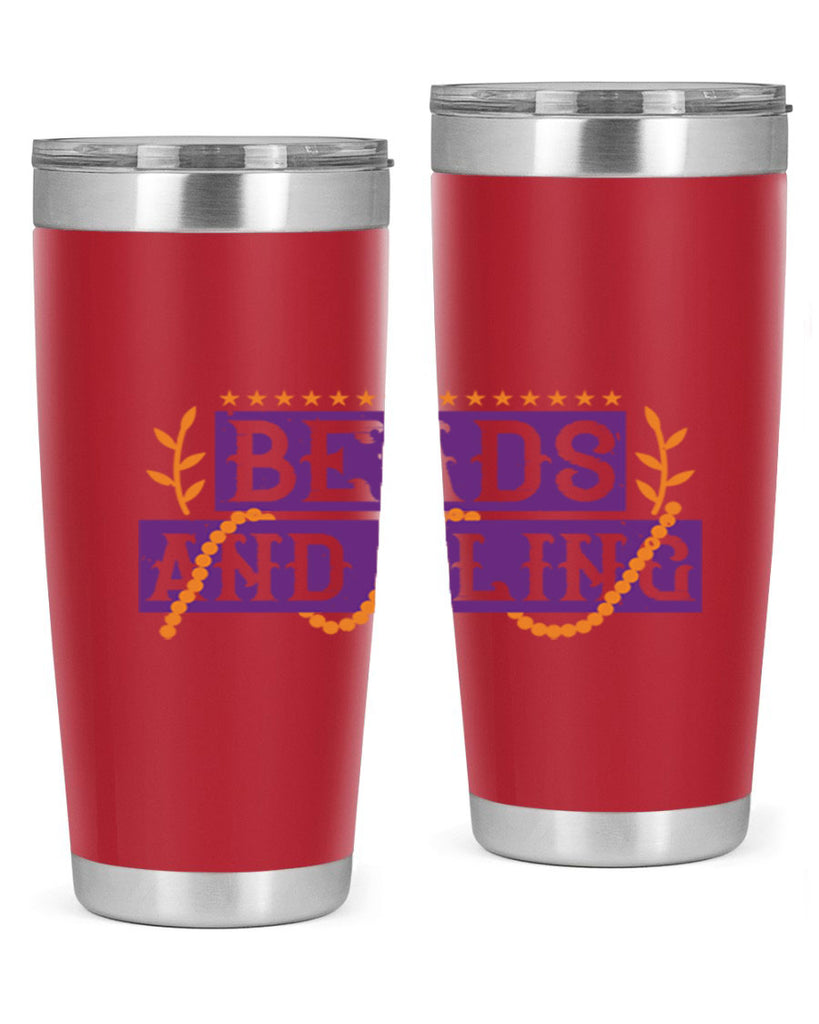 beads and bling 40#- mardi gras- Tumbler
