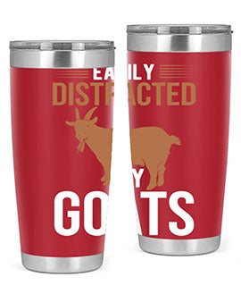easily distracted by goats Style 5#- goat- Tumbler