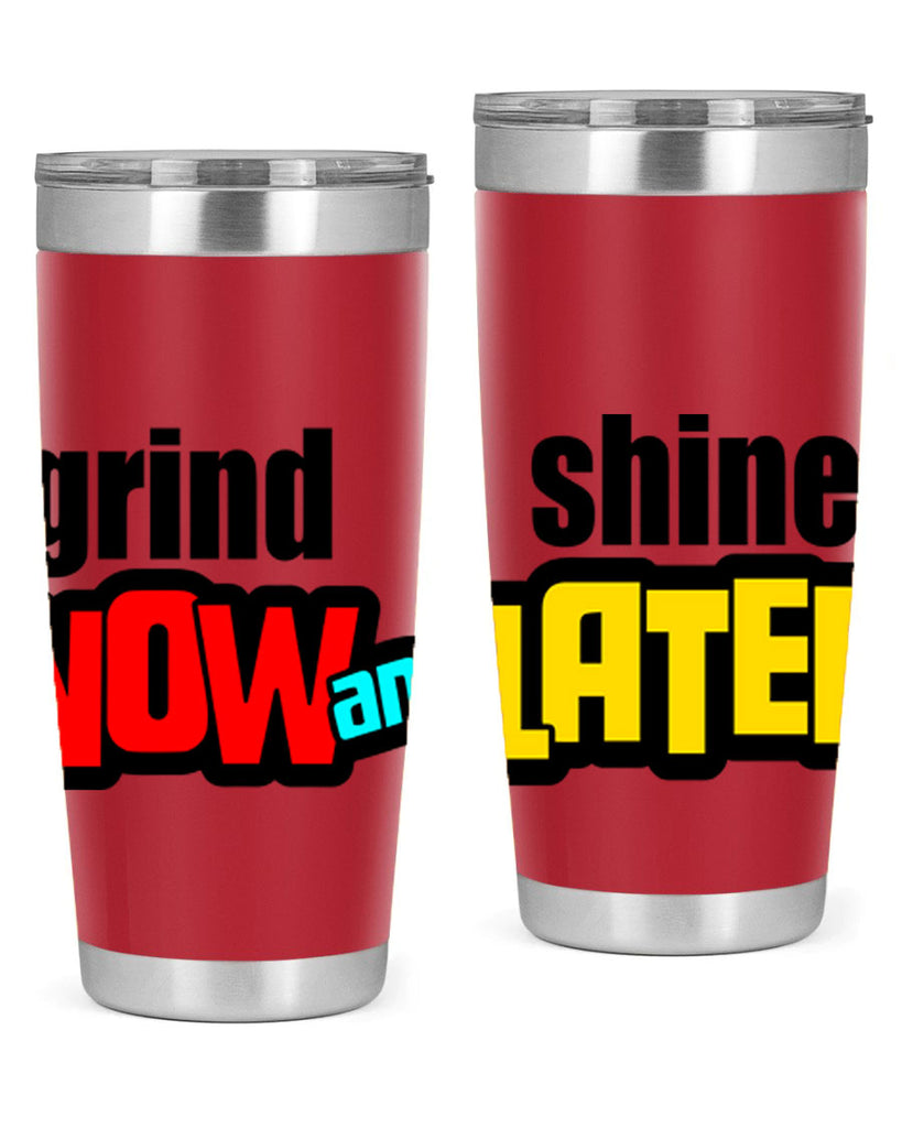 grind now and shine later 142#- black words phrases- Cotton Tank