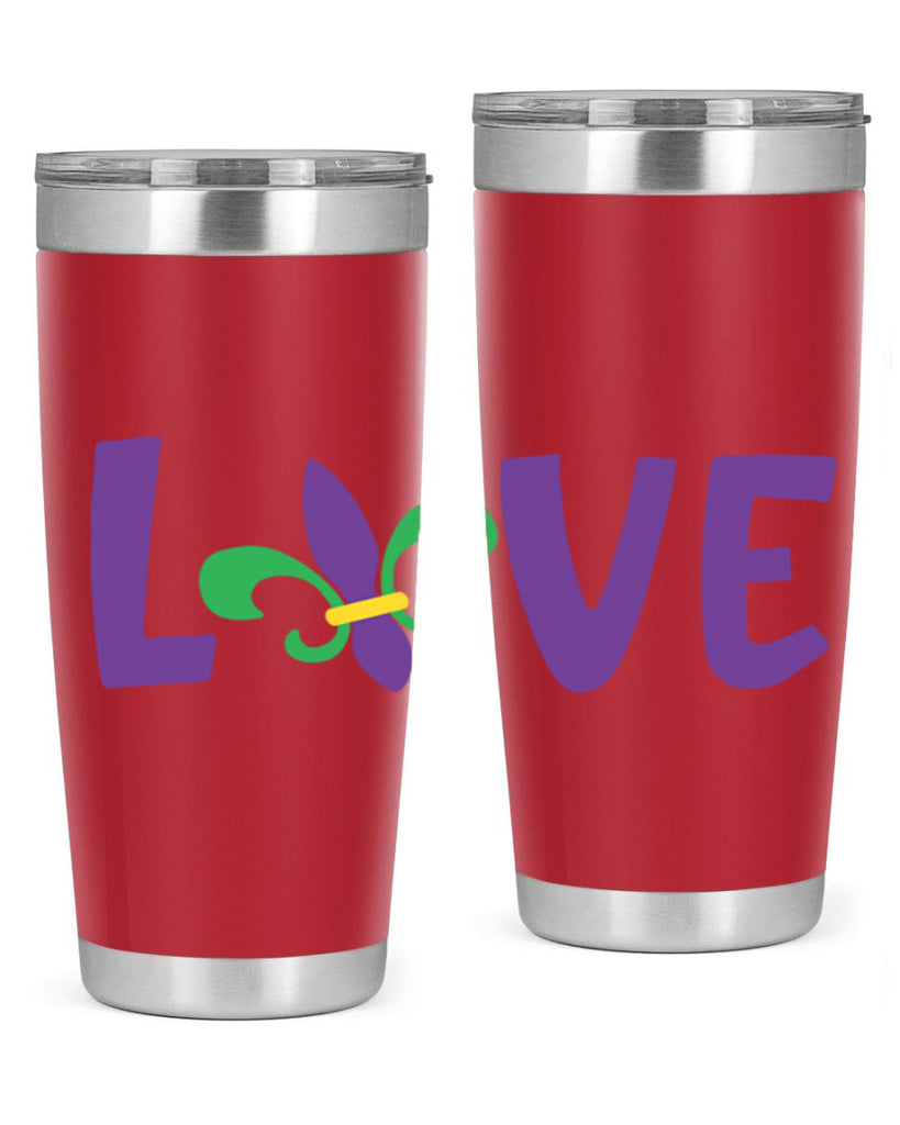 love 80#- mardi gras- Tumbler