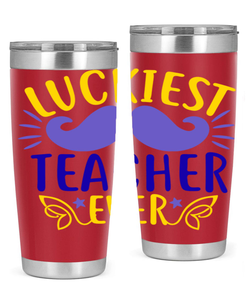 luckiest teacher ever 12#- mardi gras- Tumbler
