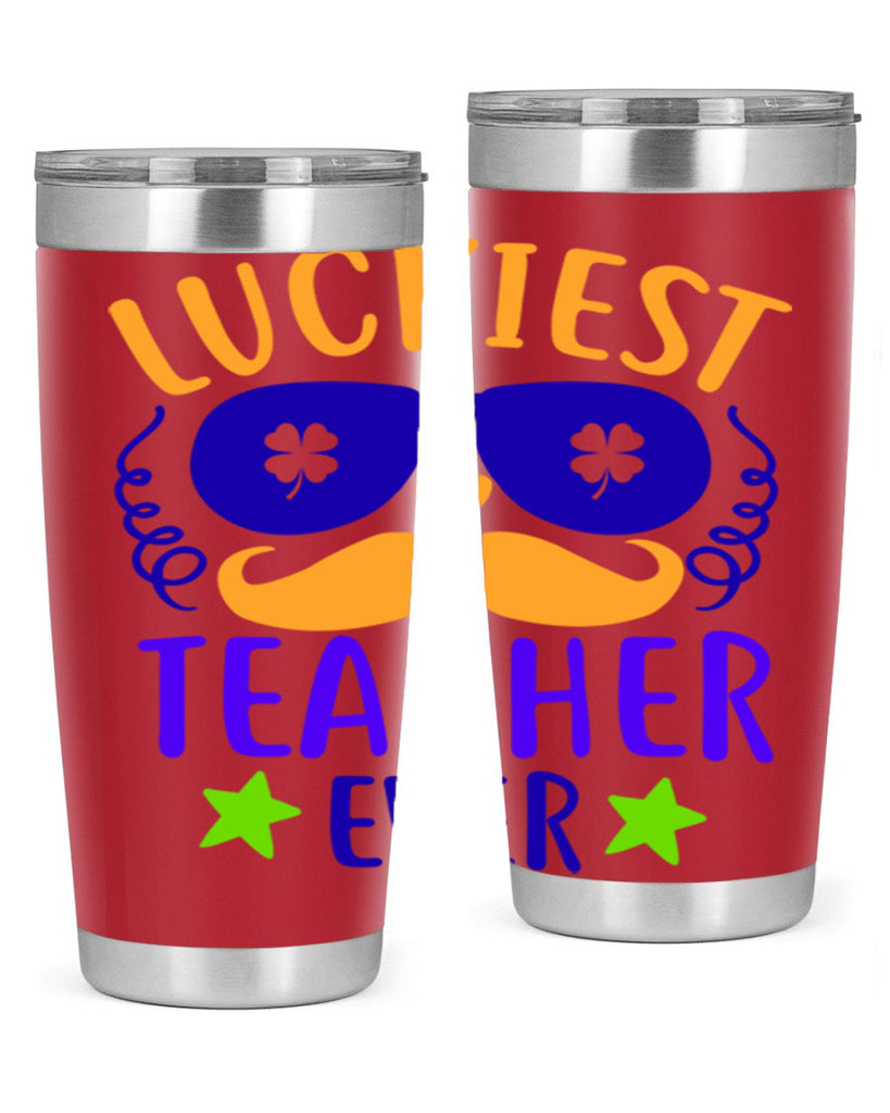 luckiest teacher ever 14#- mardi gras- Tumbler