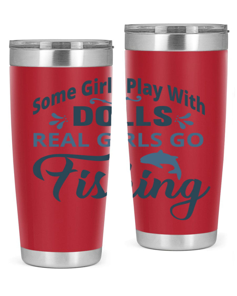 some girl play with dolls 38#- fishing- Tumbler