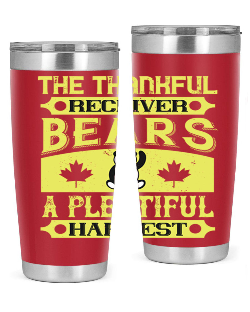 the thankful receiver bears a plentiful harvest 2#- thanksgiving- Tumbler